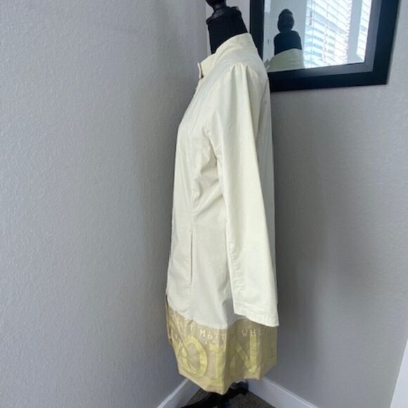 VINTAGE Street Style Pale Green Nylon Long Windbreaker Coat Medium - Picture 8 of 16